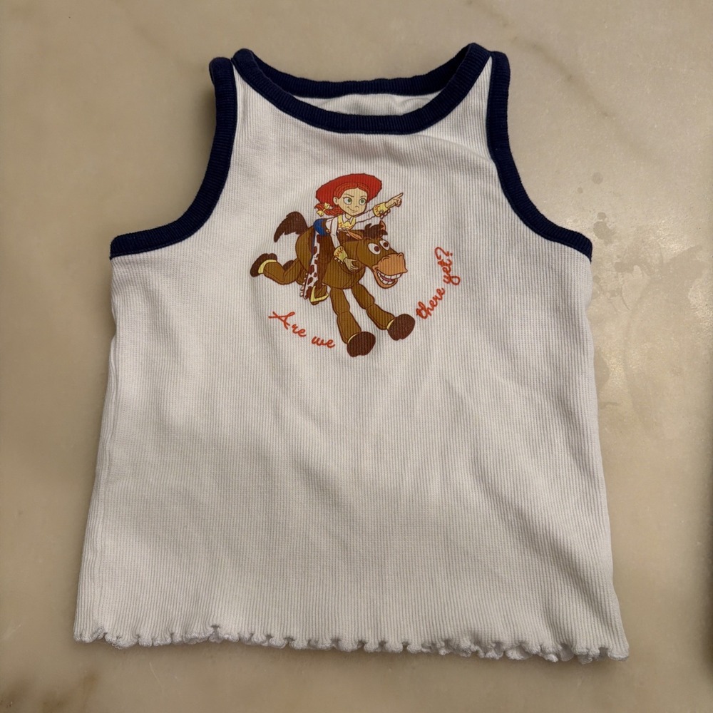 Disney Pixar Toy Story Girls XS 4-5 Tank Top Shirt Jesse & Bullseye Ruffles